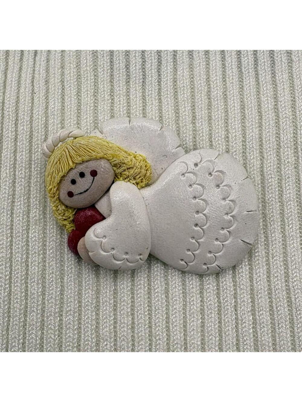 Vintage 1990 Cathie Signed Angel Pin